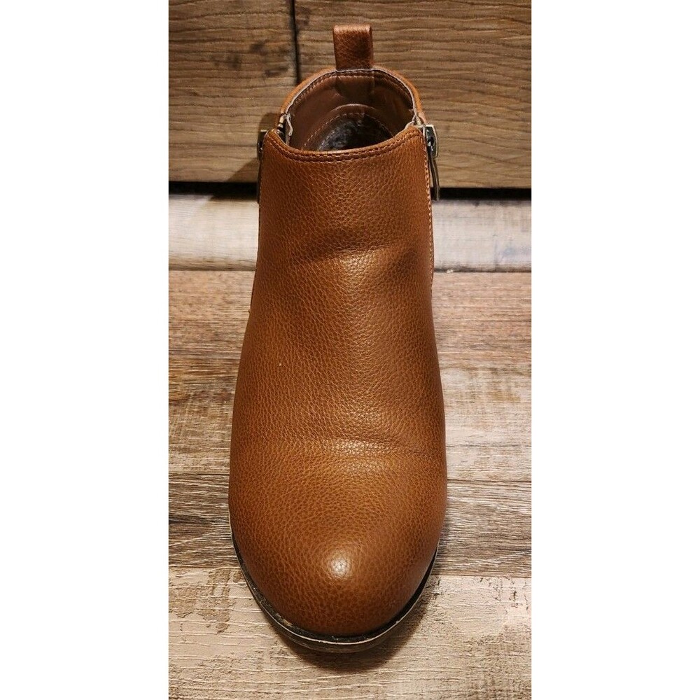 Ladies Size 6.5 Jessica Cline Zip Up Ankle Boots Brown Faux Leather. - Picture 5 of 10